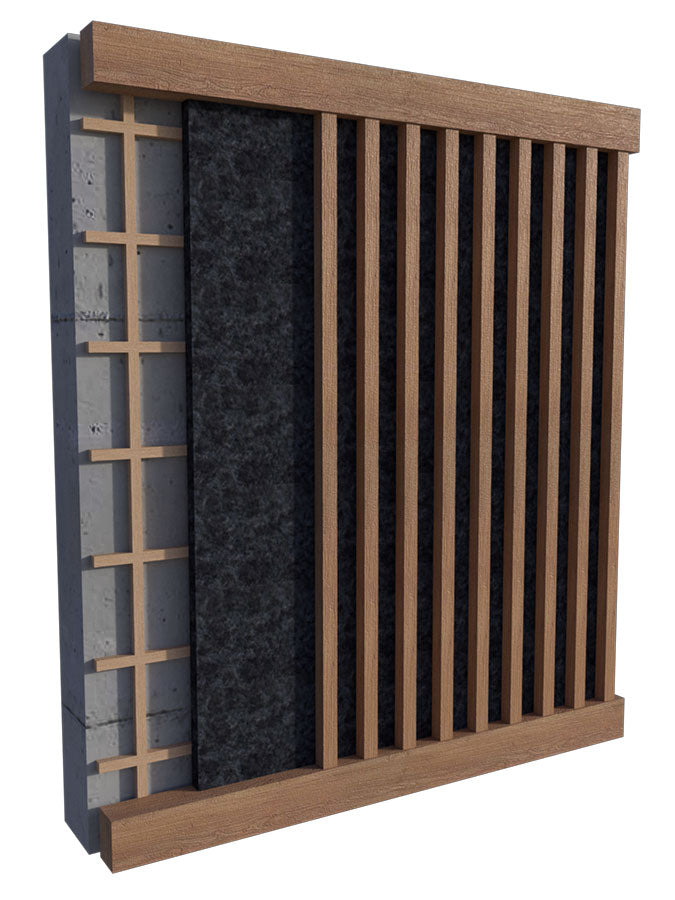 Paquete de 10 Paneles de Absorción Acústico de Lana de Roca Mineral Rígido