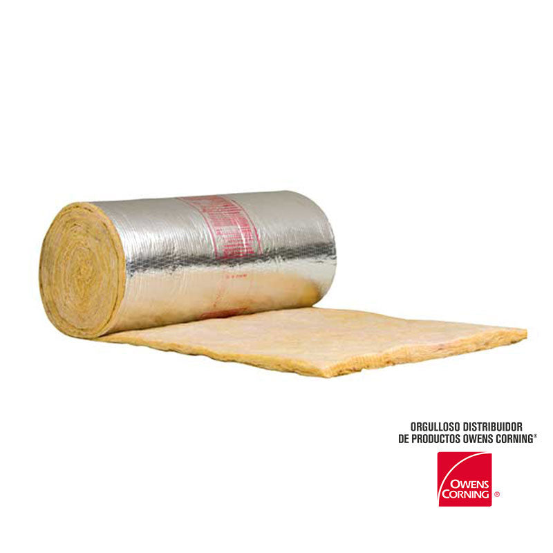 Rollo Aislante Térmico para Ductos HVAC 1.5" - Fibra de Vidrio Laminada (48" x 1200" x 1.5" pulgadas))